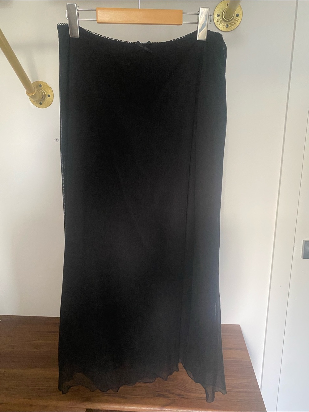 H&M Black Sheer Midi Slip Skirt - size M